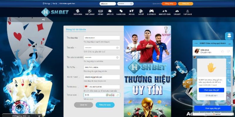 Đăng ký tài khoản nhà cái Shbet ngay nhận thưởng siêu khủng